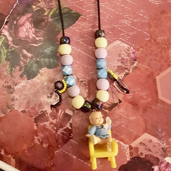 Vintage 1995 Mimi And The Goo Goos Fun Phone Doll Pendant Beaded Cord Necklace - Picture 3 of 5